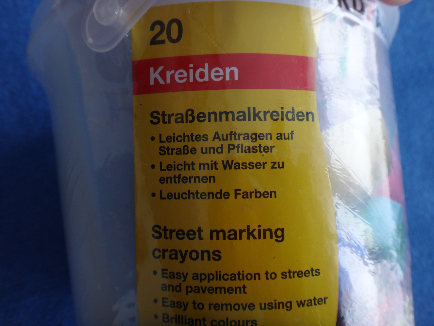 Straßenmalkreide, Eimer mit 20 bunten Kreiden