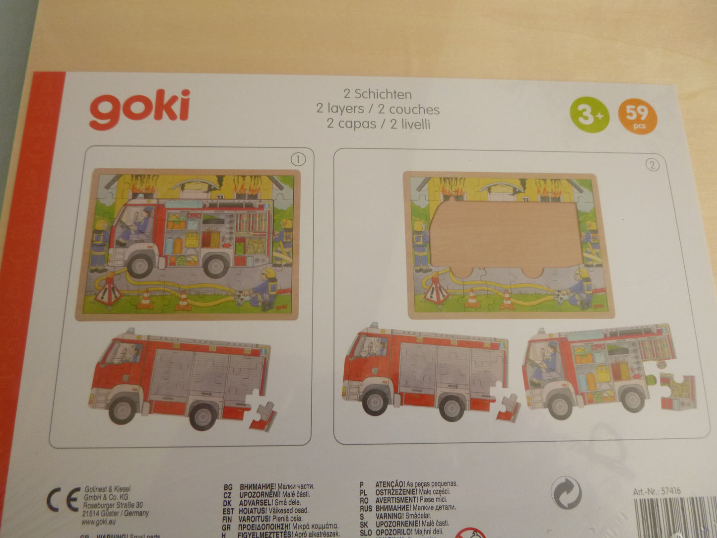 Großes Schichtpuzzle Feuerwehr,