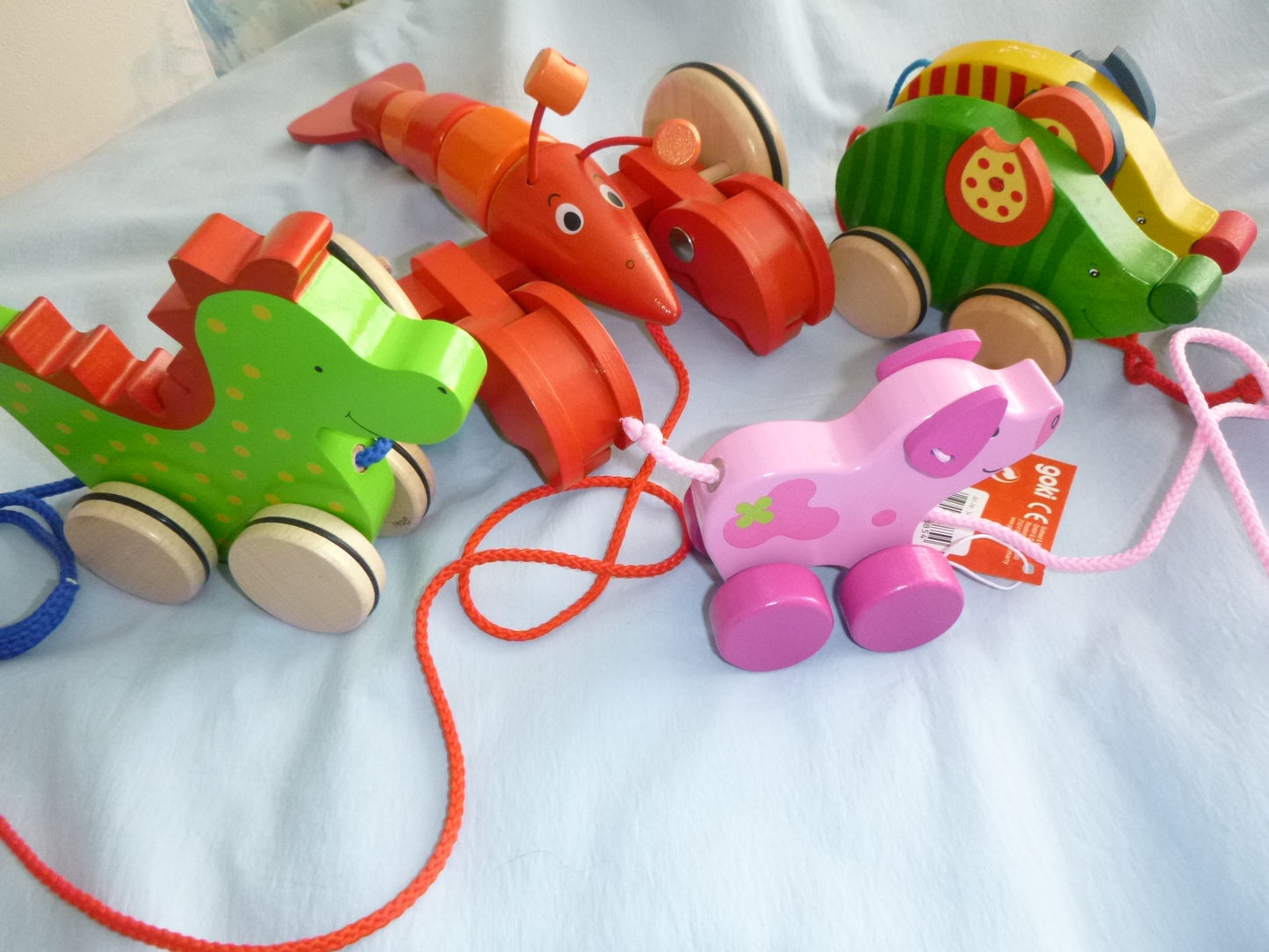 Zieh-Tiere aus Holz, grüner Dino Faro