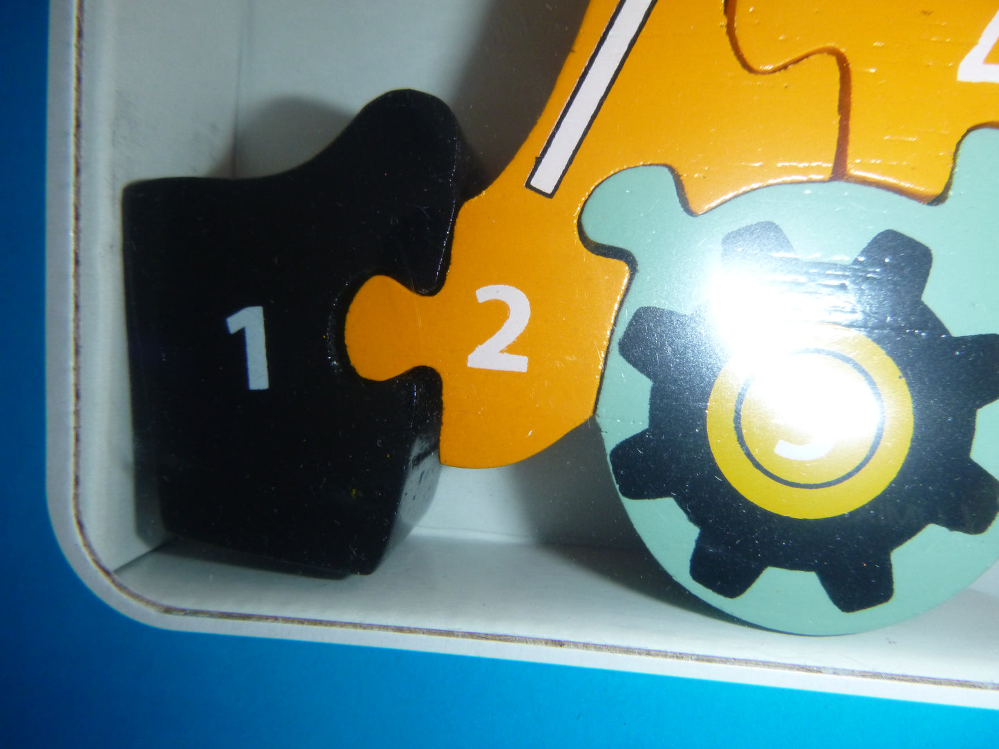 Setzpuzzle Fahrzeuge, Feuerwehr und Bagger aus Holz, 10 Teile