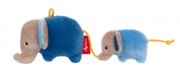 Rasselkette kleine Elefanten in blau oder rosa