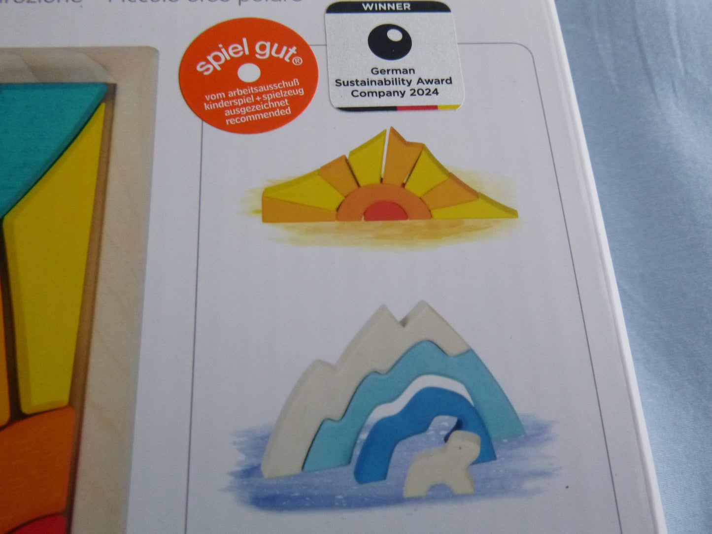 Goki Evolution - Bausteine kleiner Eisbär - Bio Bauklötze für Kinder