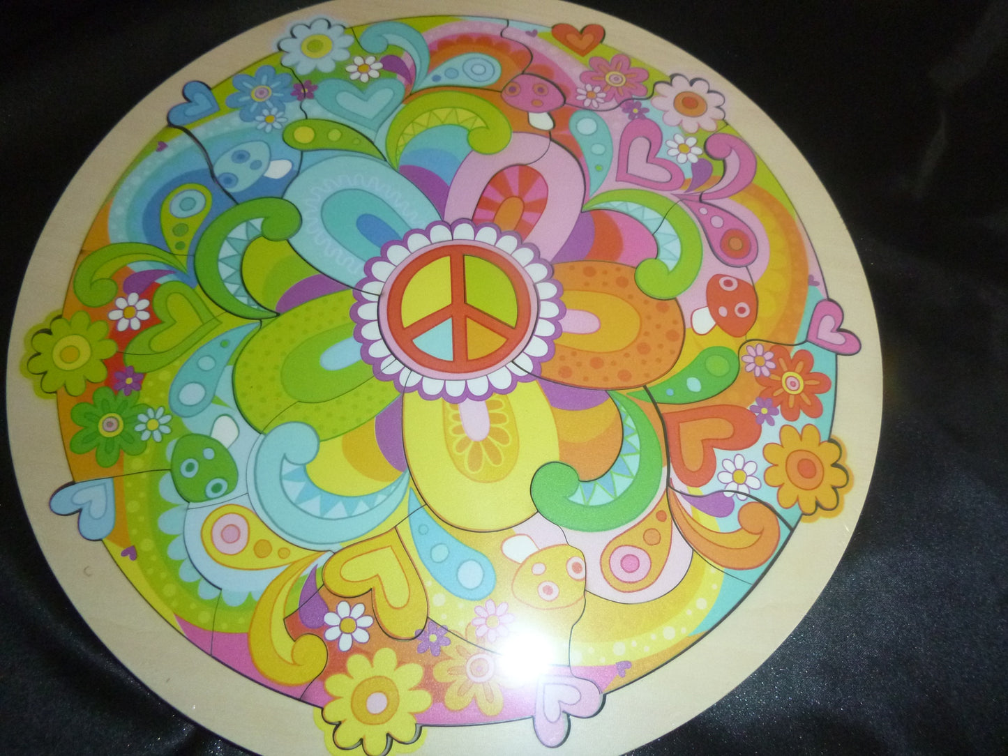 Rundpuzzle Mandala  Flowers, Holz 34 Teile