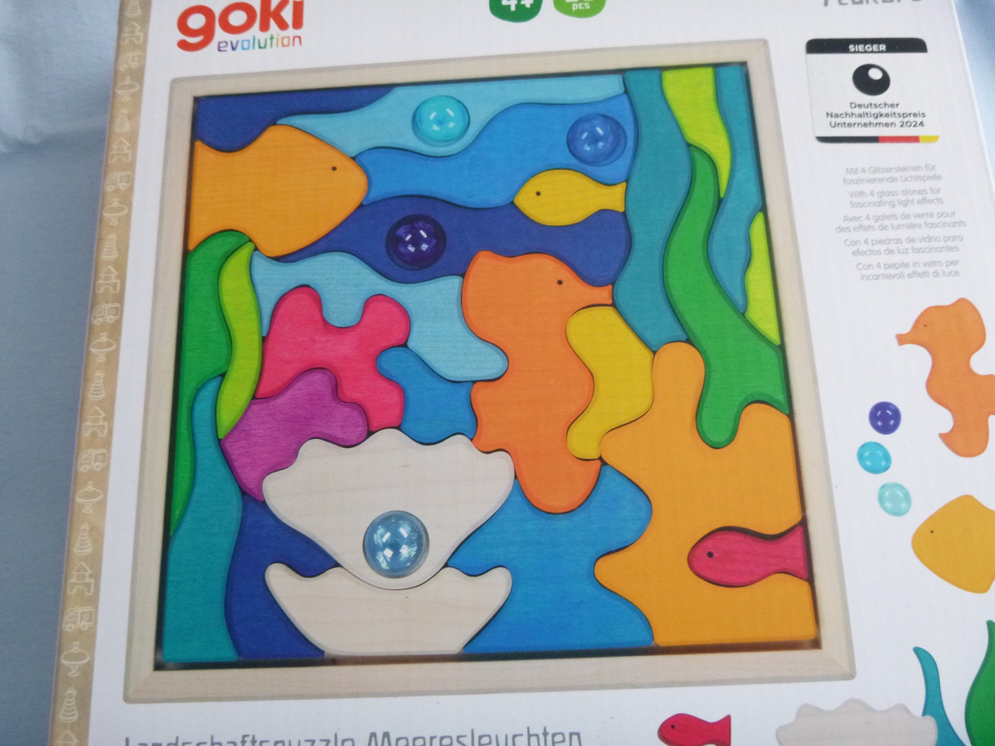 Goki Evolution Landschaftspuzzle Meeresleuchten, Holz, 30 Teile