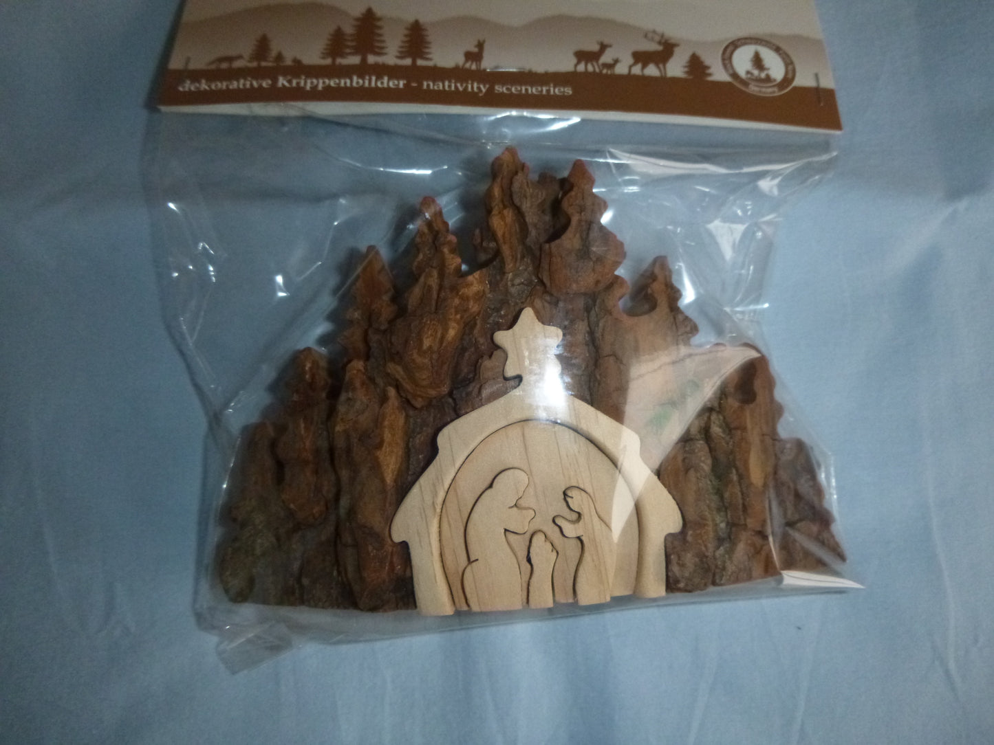 dekoratives Krippenbild mit RInde