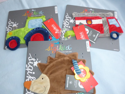 Aktiv-Schnuffeltücher, Feuerwehr, Traktor, Igel von Sigikid